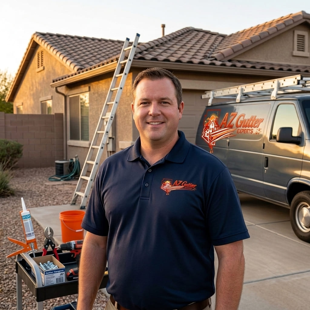 Dewey, AZ home with new seamless gutters